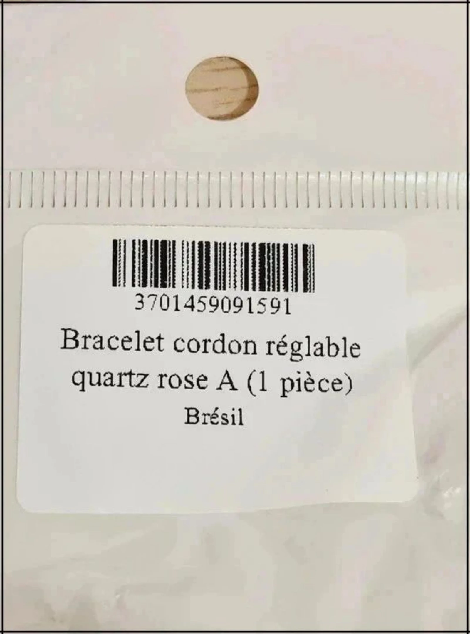 Bracelet cordon réglable pierre Quartz rose  – photo 3